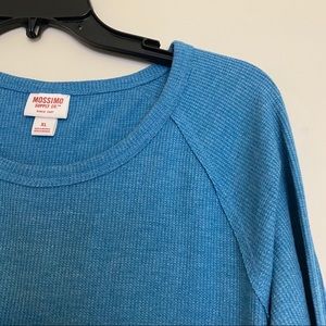 Long Sleeve Thermal Blue Top